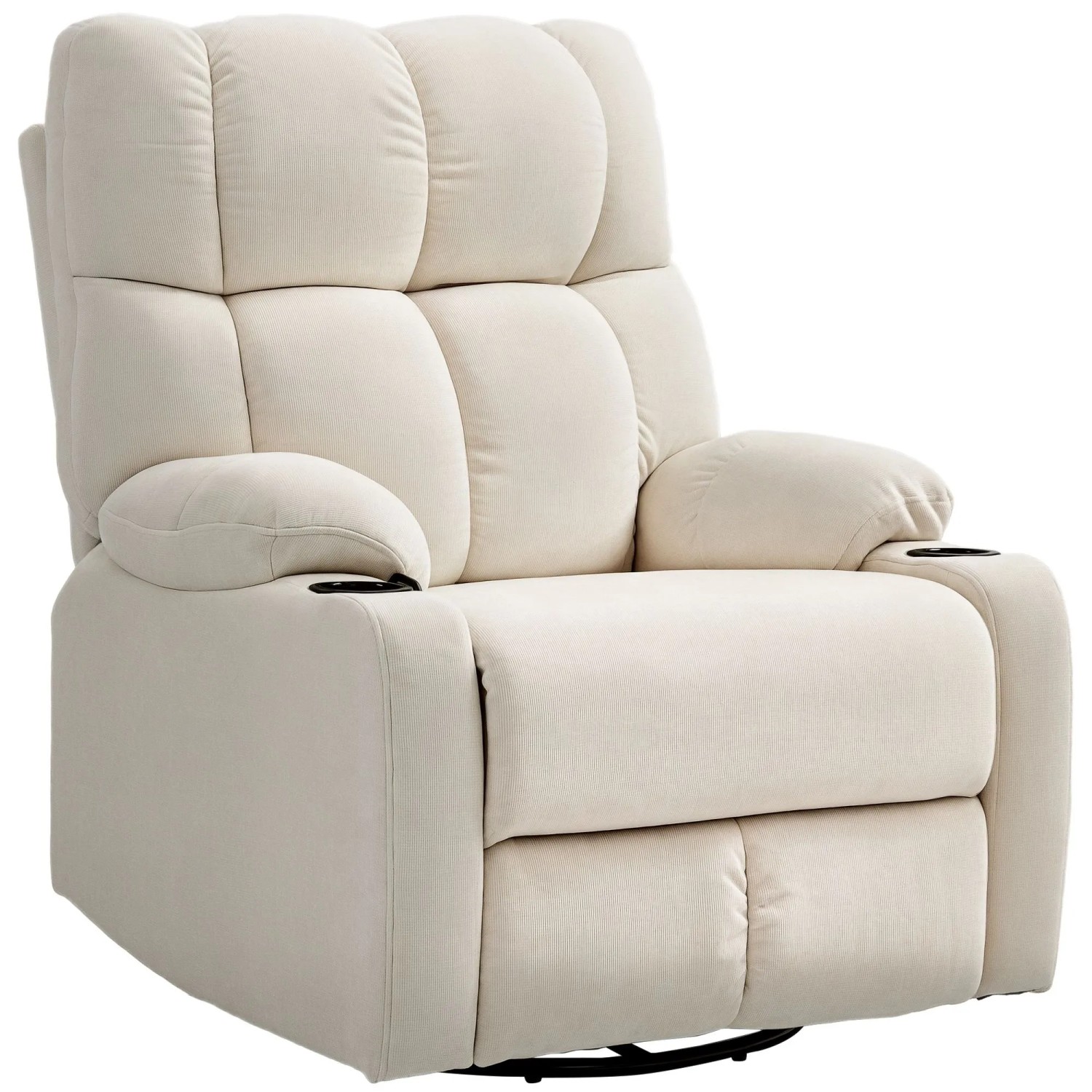 HOMCOM Relaxsessel Polyester Stahl Beige 88L x 96B x 108H cm