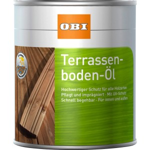 Dose OBI Terrassenboden-Öl Bangkirai, 750ml, für Holzterrassen und Gartenmöbel.