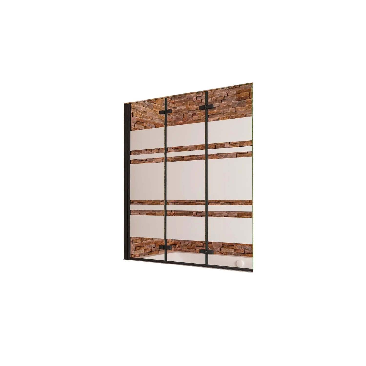 Duschparadies Badewannenaufsatz Badewannenfaltwand 140x140cm Duschabtrennung Duschwand Schwarzrahmen 6mm Nano Glas Dusche 3tlg Faltwand