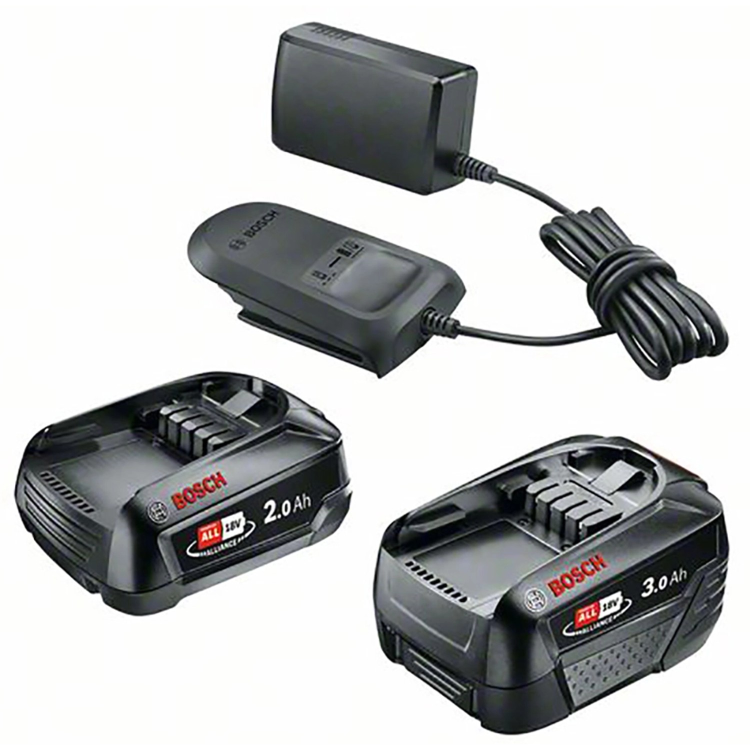 Bosch Akku-Set Power4All Alliance 18V 2Ah + 3Ah + AL18V-20