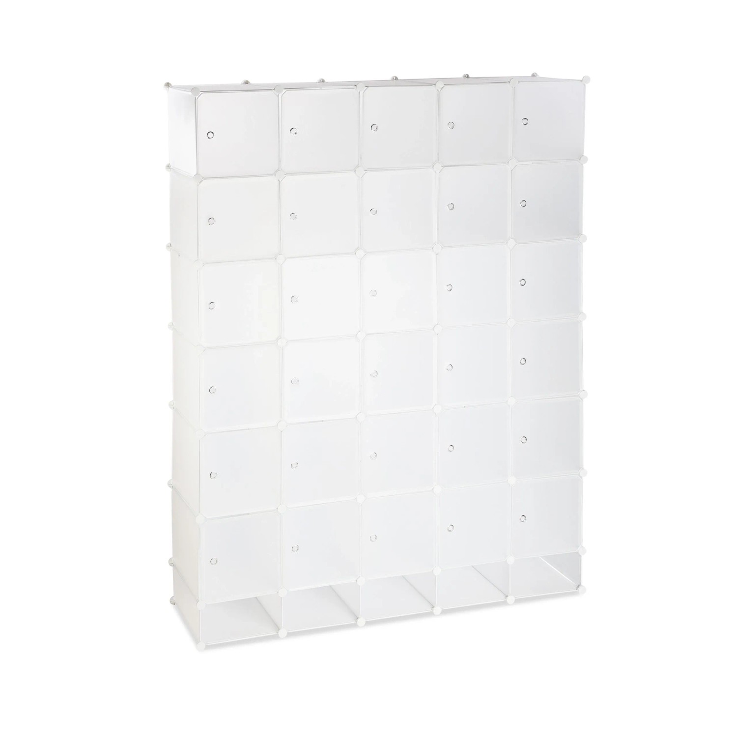 Relaxdays Kleiderschrank Stecksystem Kunststoff Metall Weiß Erweiterbar 234 cm x 180 cm x 46,5 cm 26,8 kg