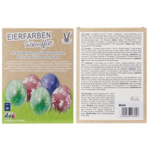 Eierfarben Silbereffekt Set mit Farben, Silberfolie und Handschuhen für Ostern.