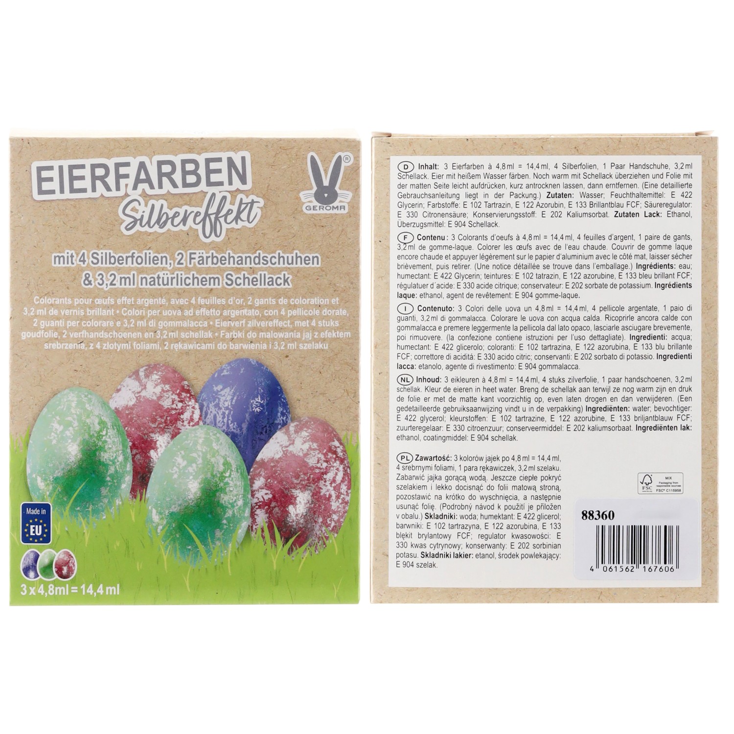 Eierfarben Silbereffekt