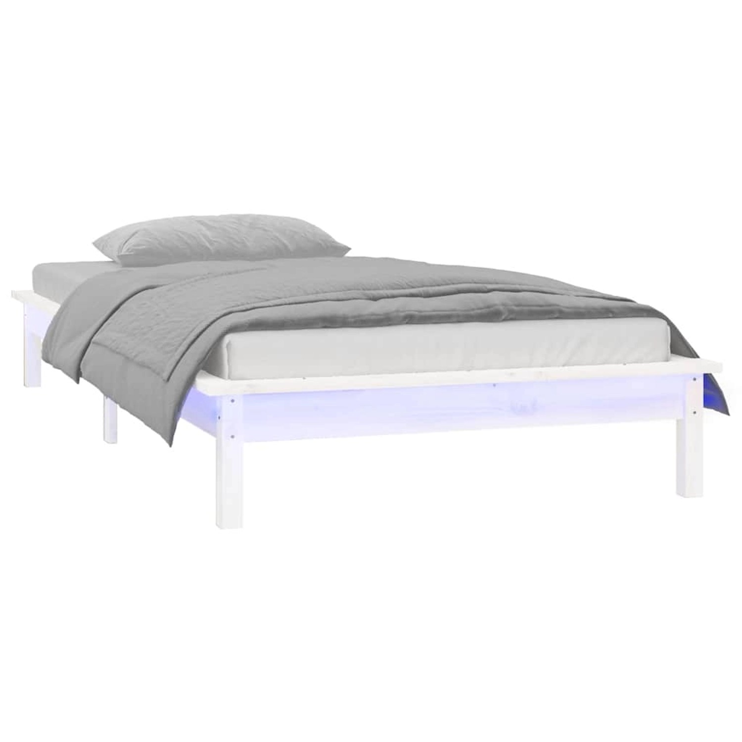 vidaXL Massivholzbett mit LEDs Weiß 90x190 cm 820637 günstig online kaufen