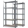 KARAT Schwerlastregal Lakota 2er Set Traglast bis 875 kg Grau 200 x 100 x 50 cm