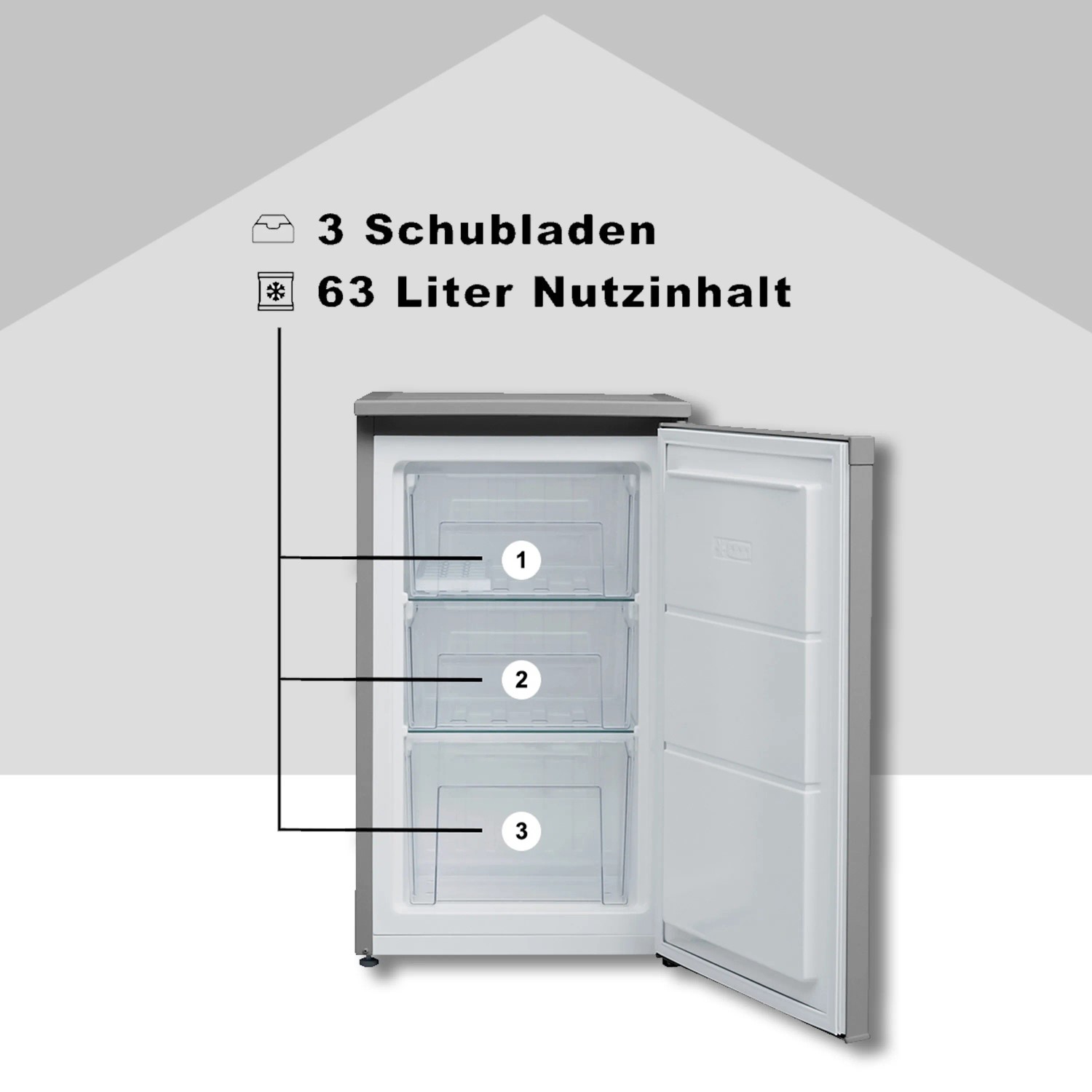 Telefunken Gefrierschrank klein CF-34-101-S 63 L 4 Sterne 82,1 x 48 cm kaufen bei OBI