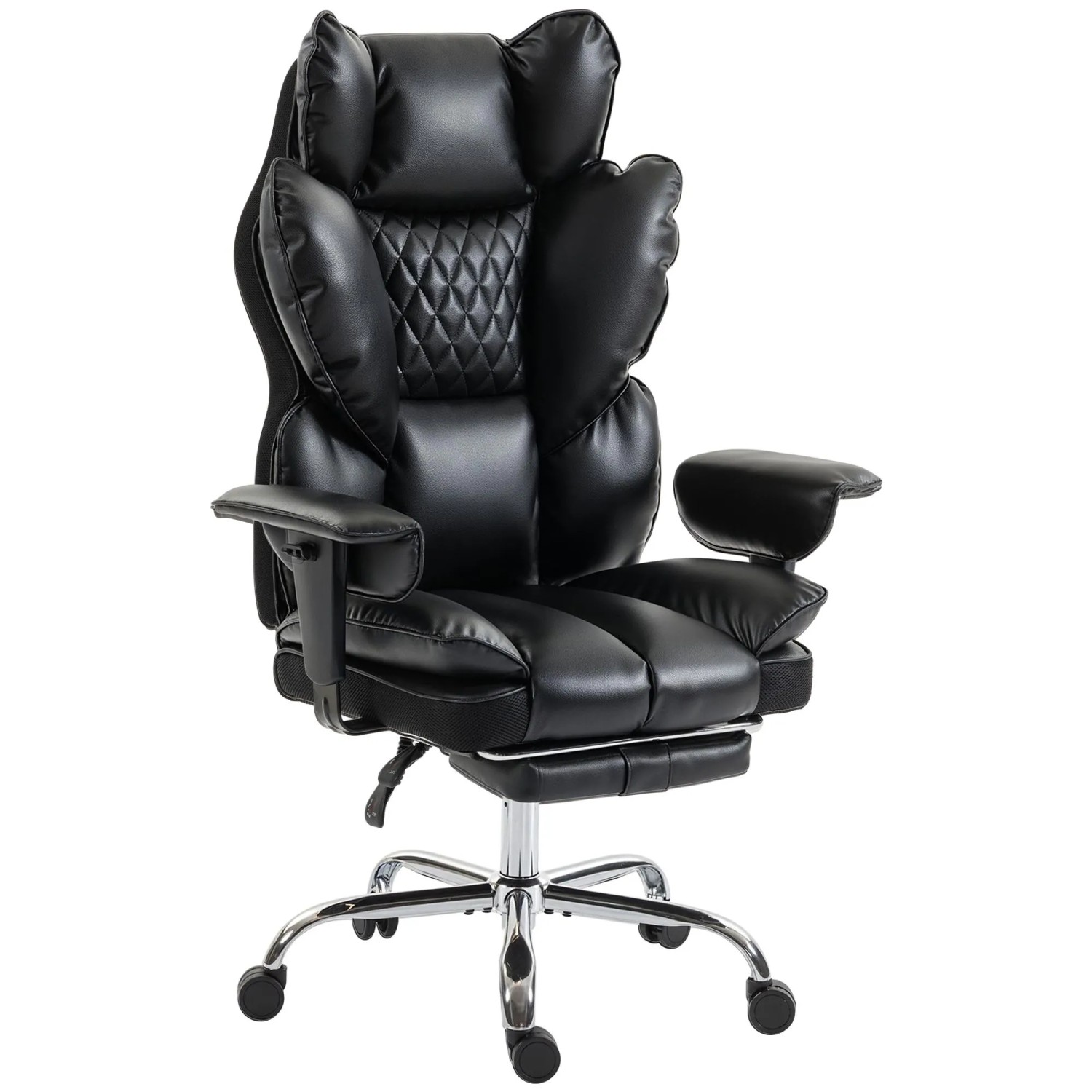 HOMCOM Chefsessel Kunstleder 80 x 67 x 130 cm Schwarz