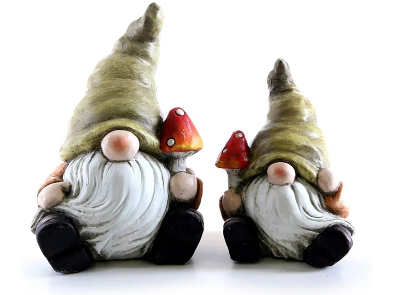 Ebros Gartenzwerg Auf Fliegenpilz – Skurrile Deko Für Garten & Wohnbereich (18,4 Cm)