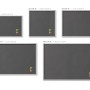 Dunkelgraue Tulup Magnettafel mit silbernem Polystyrolrahmen in verschiedenen Größen. Ideal für Notizen und Fotos an der Wand.