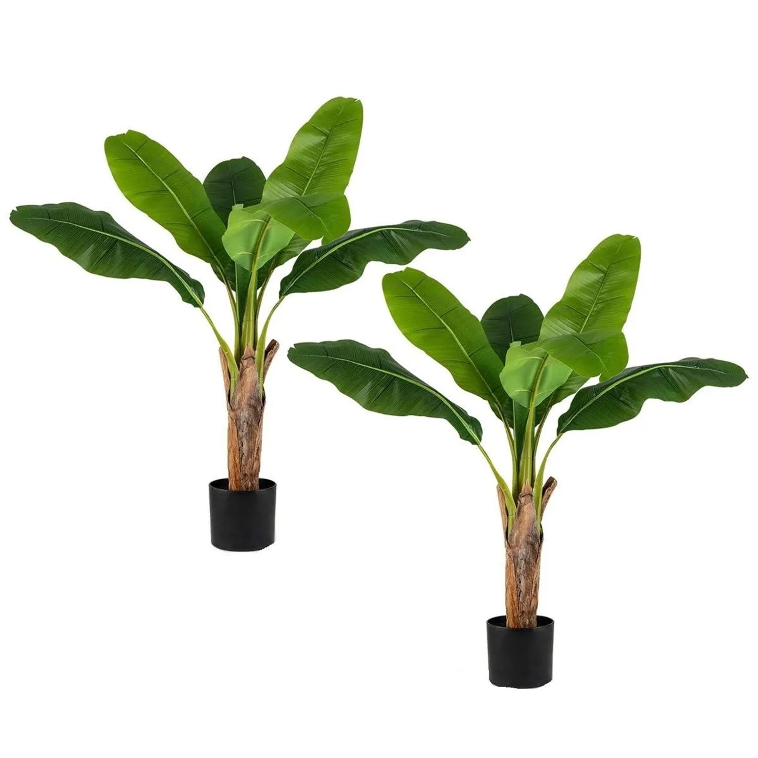 Costway 2er Set Kunstpflanze Tropische Bananenbaum Grün 107 cm günstig online kaufen