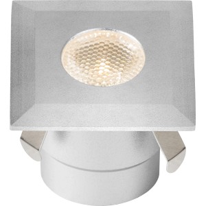 Quadratische LED-Bodeneinbauleuchte Budoni, Aluminium, warmweiß, aus dem 5er-Set.