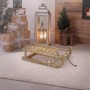 Deko-Schlitten aus Holz (50,5 cm) in Braun/Natur mit LED-Beleuchtung für die Weihnachtsdekoration.