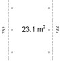 Grundriss Palmako Einzelcarport Karl, grau, 360x762 cm, 23,1 m² Fläche.