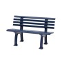 Blaue PROREGAL Gartenbank Antigua für 2 Personen, aus witterungsbeständigem Kunststoff.