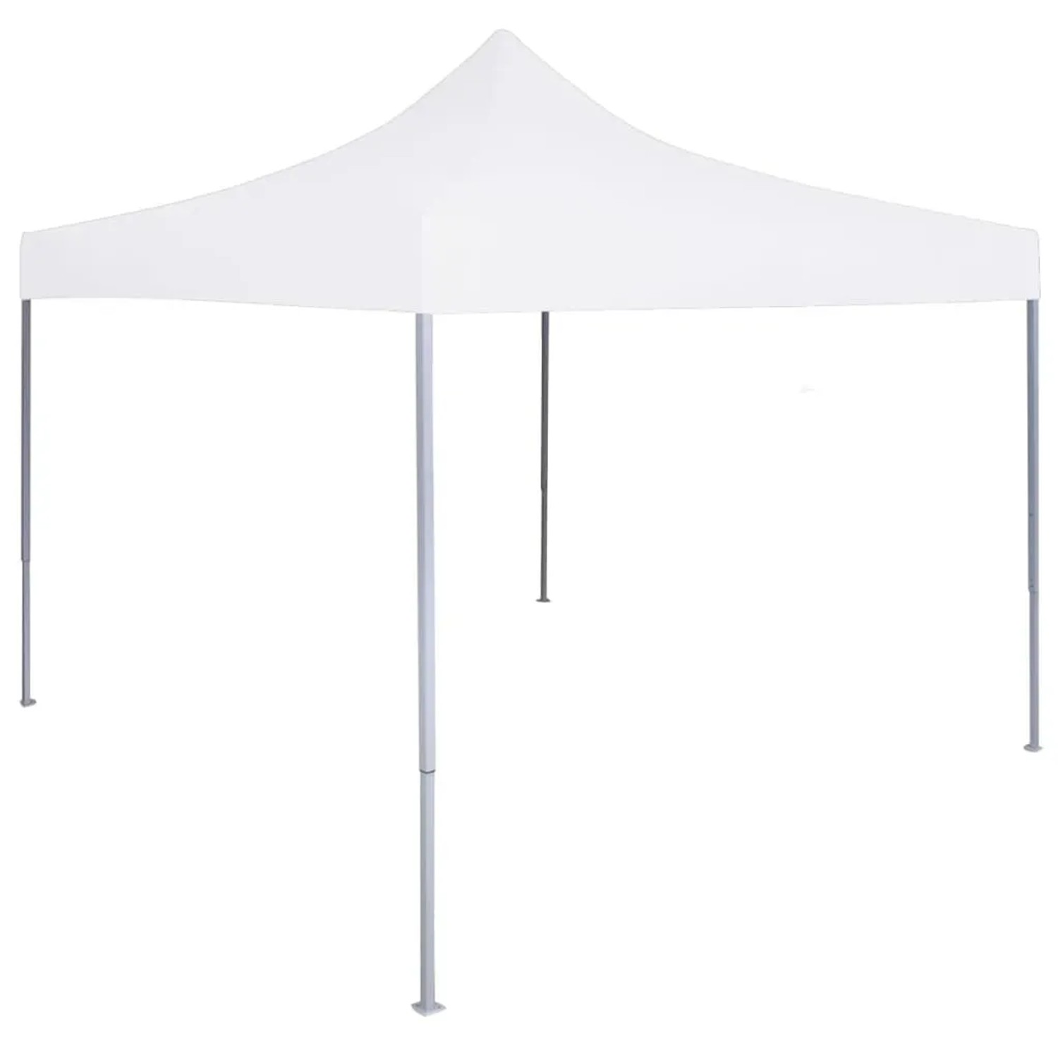 Weißes, faltbares Partyzelt 3x3m mit Stahlrahmen für Outdoor-Events.