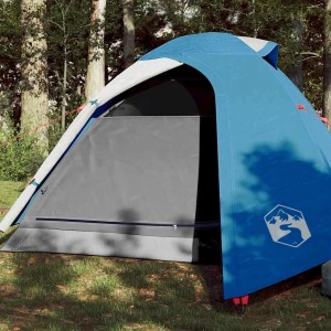 Blaues Kuppel-Campingzelt für 3 Personen von vidaXL, wasserdicht.