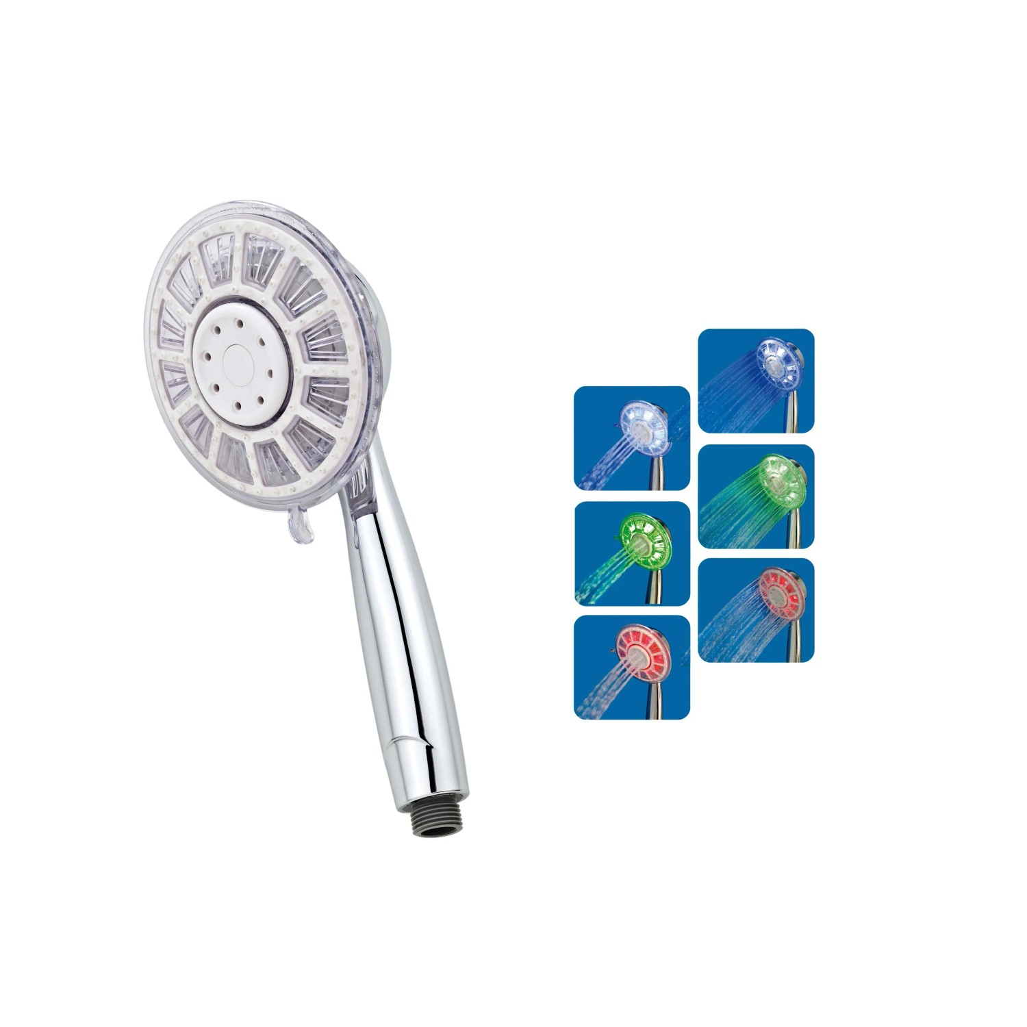 LED-Handbrause Mit Farbwechsel & Temperaturanzeige – Inkl. 150 Cm Schlauch, Für Dusche & Waschbecken