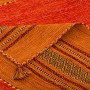 Handgewebter Kelim Teppich "Navarro" in Terrakotta, 70x140cm. Naturteppich mit Muster.