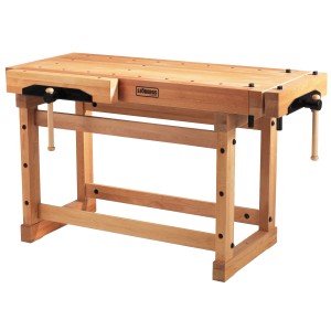 Sjöbergs Hobelbank Elite 1500 aus Buchenholz, massive Bauweise mit Vorder- und Hinterzange.