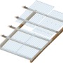 Transparente Acryl-Trapezplatte 76/18 (1,5 mm) auf Holzkonstruktion befestigt.
