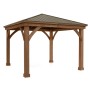 Westmann Holz Pavillon Devon, 366x366 cm, mit Aluminiumdach und stabilen Holzpfosten.