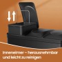 Schwarzer Songmics Mülleimer mit 3 Fächern, Inneneimer herausnehmbar.