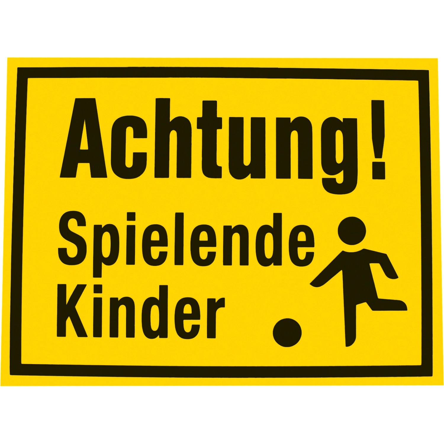 Schild Achtung! Spielende Kinder Warnschild Alu Verbund 3mm 30X45cm Art.Kind 2 E - Foto 3