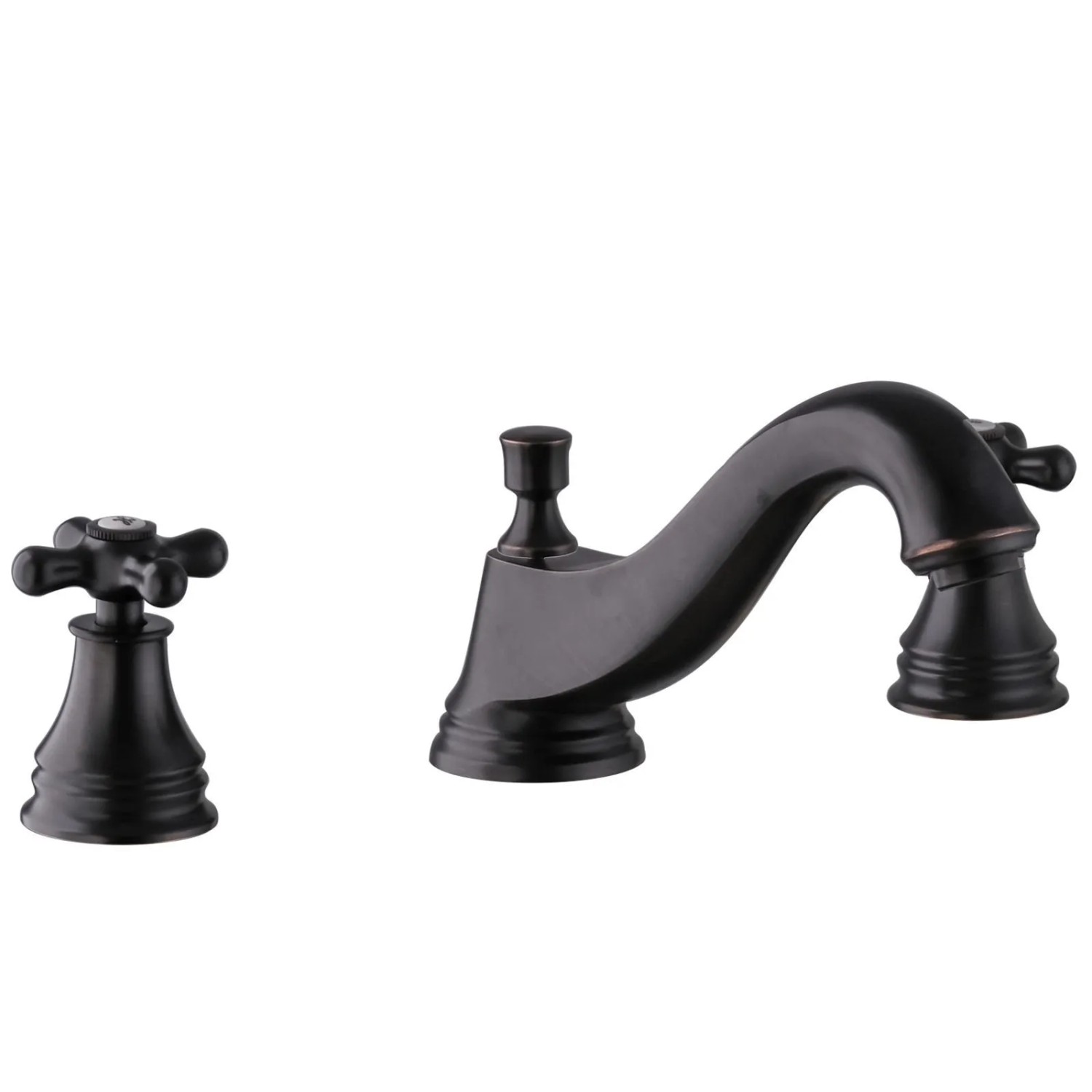 PaulGurkes Waschtischarmatur 3-Loch Retro Schwarz Wasserhahn Zweigriffmischer