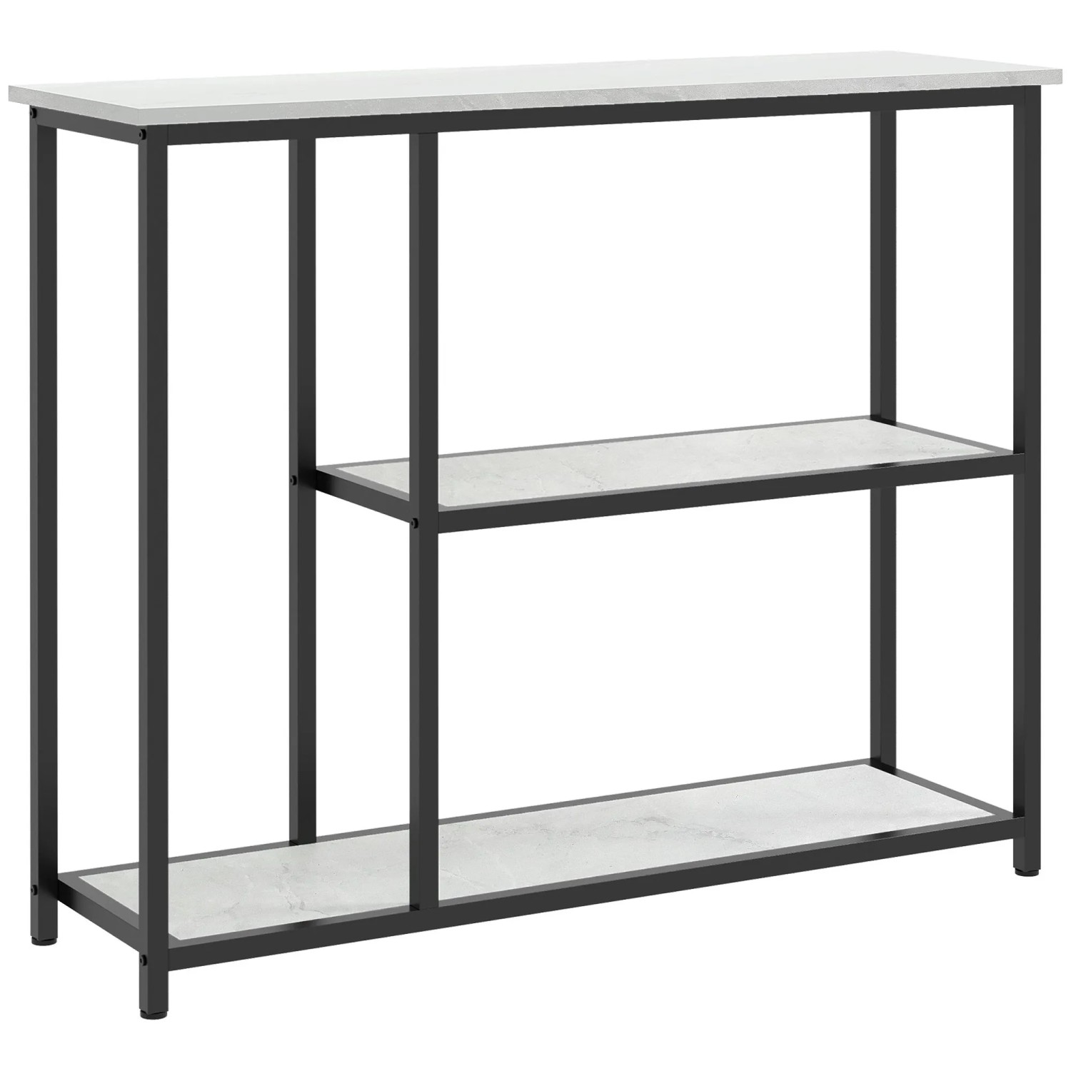 HOMCOM Konsolentisch Stahl Spanplatte Weiß 100L x 30B x 80H cm