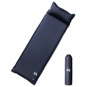 vidaXL Selbstaufblasende Isomatte mit Kissen Grau 4007133