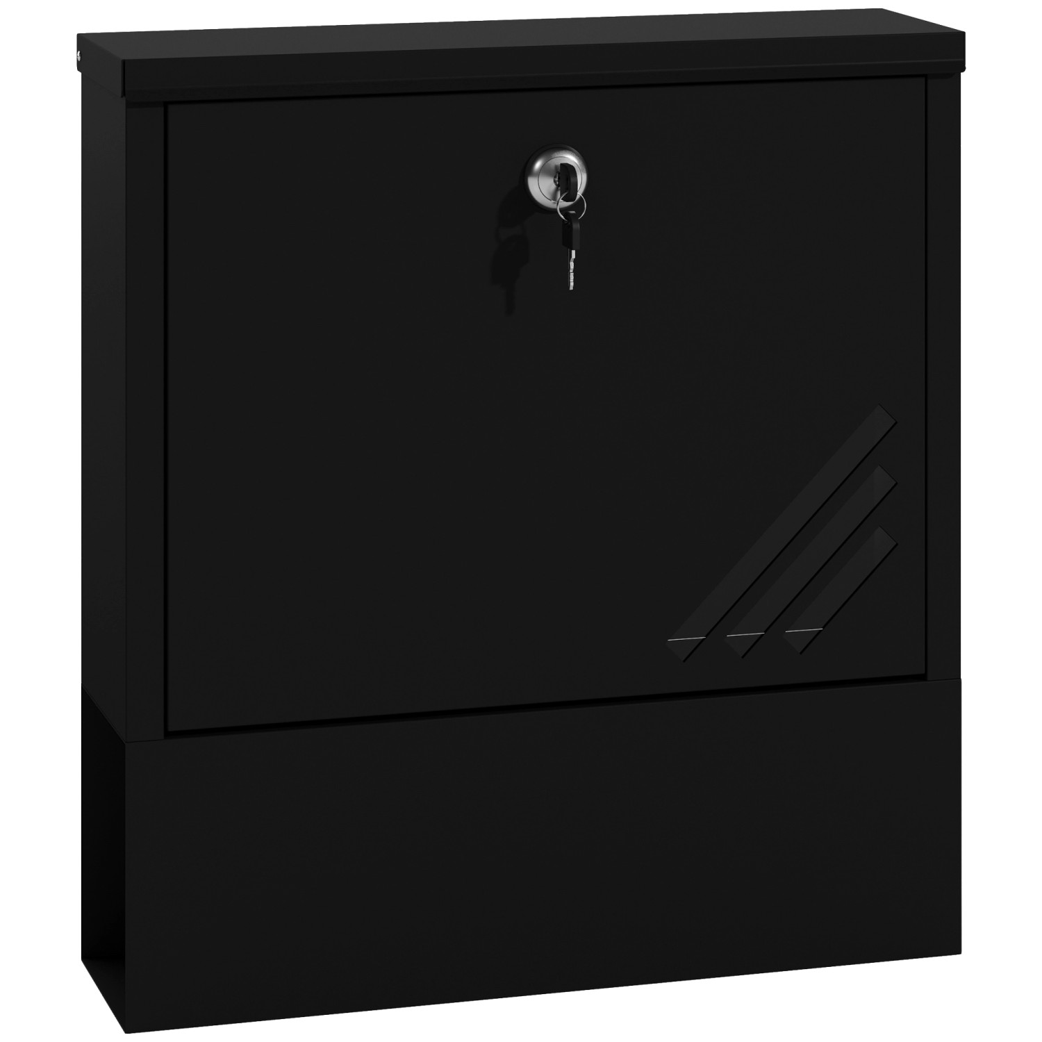 HOMCOM Briefkasten Metall 30L x 8,5B x 32,5H cm Dunkelgrau