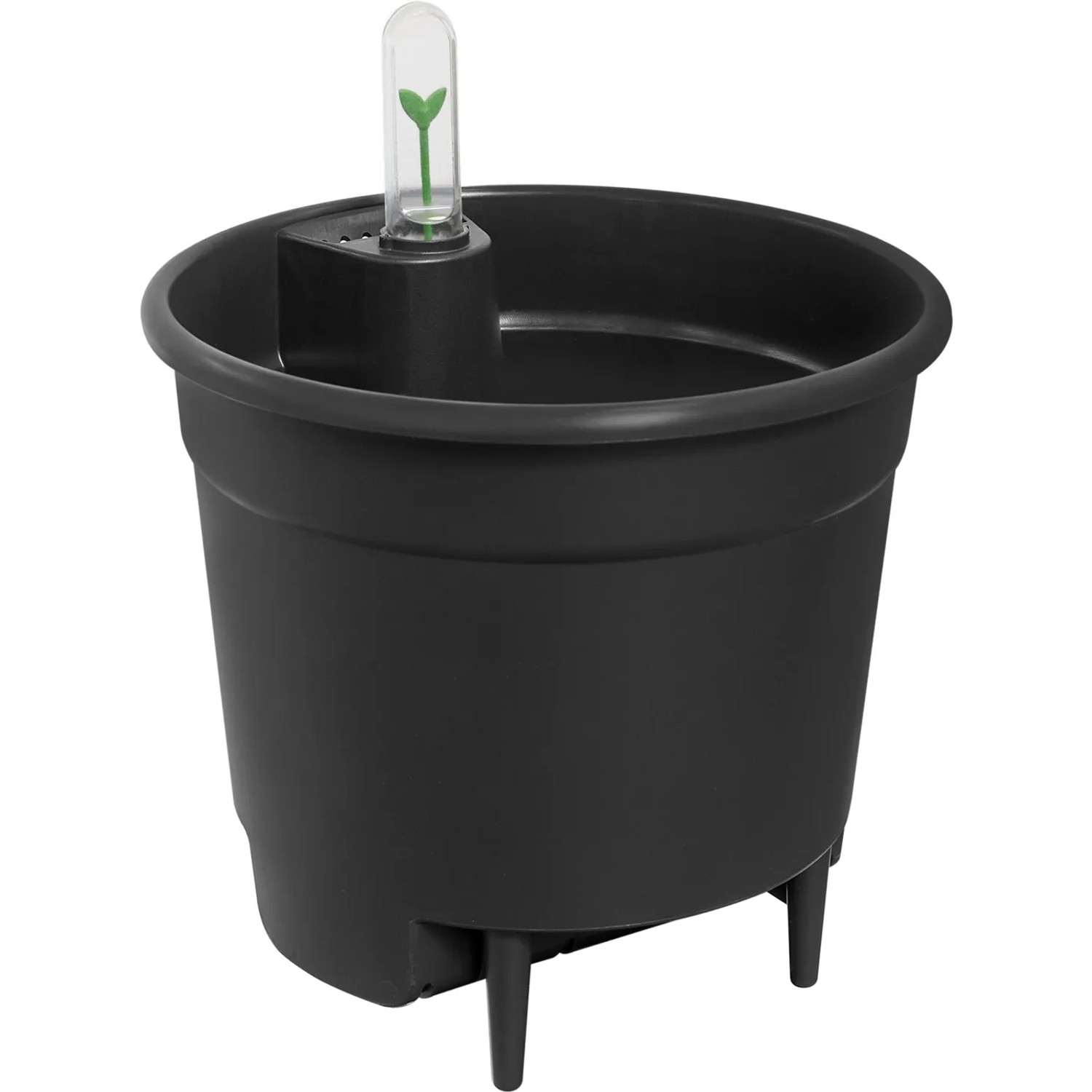 Schwarzes Elho Selbstbewässerungs-System (Ø 28 cm) für Pflanztöpfe.