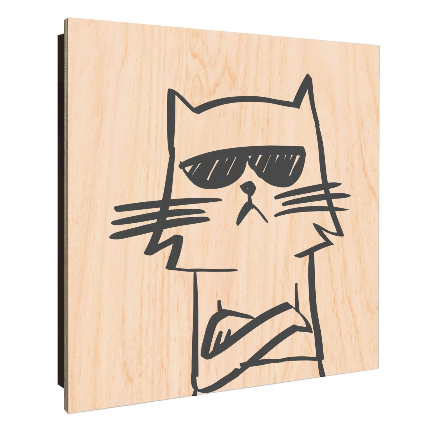 Banjado Schlüsselkasten Holz 30x30cm Schwarz Scharnier Rechts 50 Haken Desi günstig online kaufen