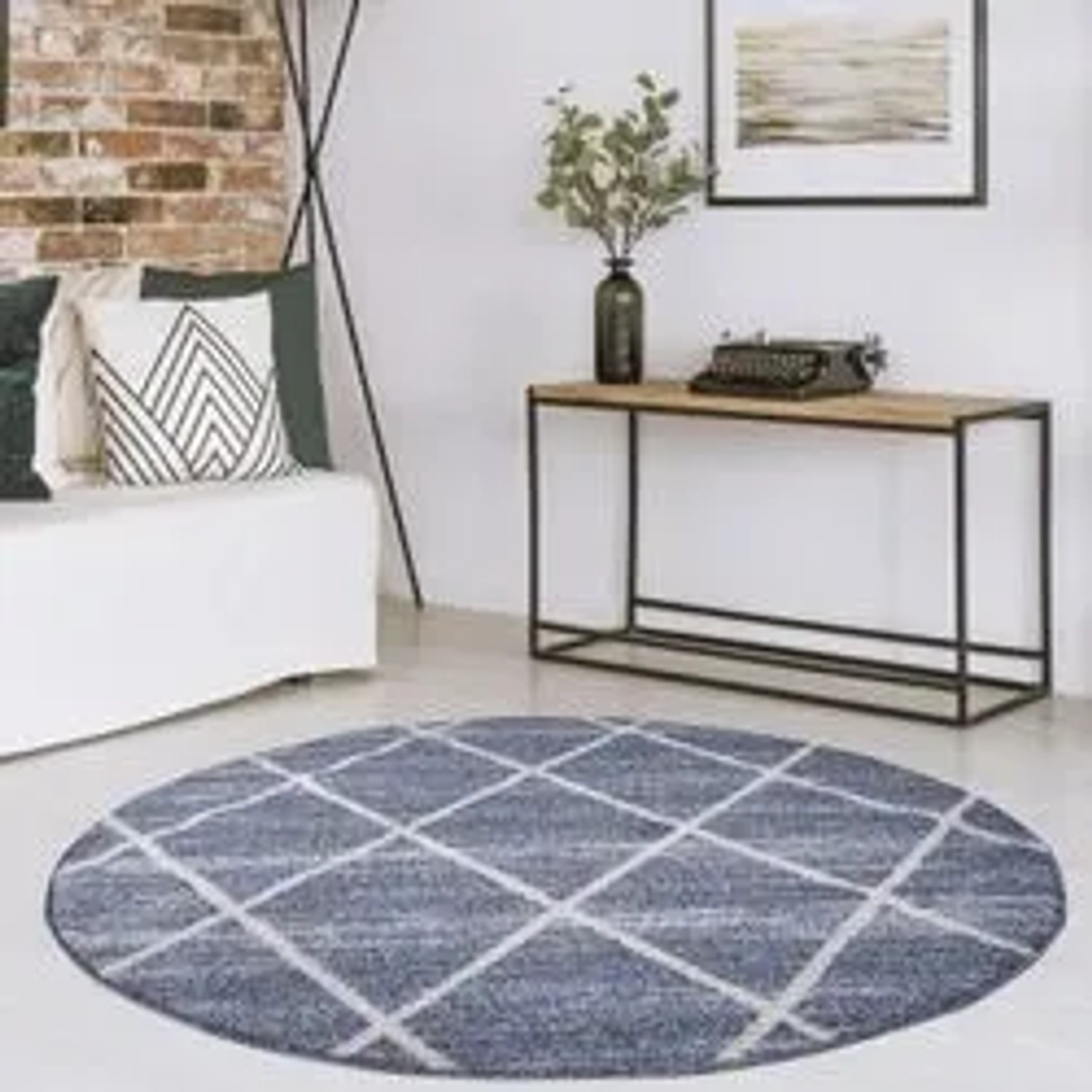 payé runder Teppich 5 mit Fransen 160x160 cm blau kaufen bei OBI
