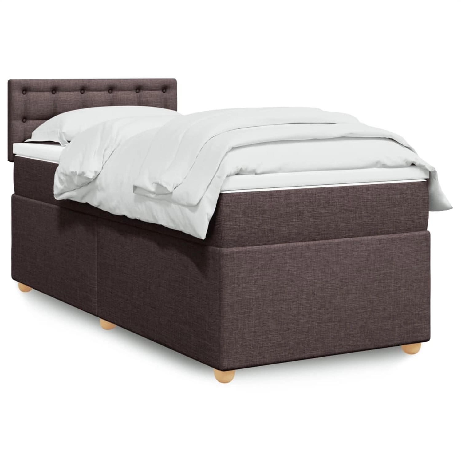 vidaXL Boxspringbett mit Matratze Dunkelbraun 90x200 cm Stoff 3288880 günstig online kaufen