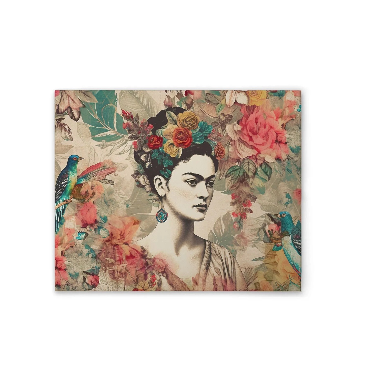 Tadessi Leinwandbild - M1-No.52033 - Frida mit Blumen - 50 x 40 cm - Querformat