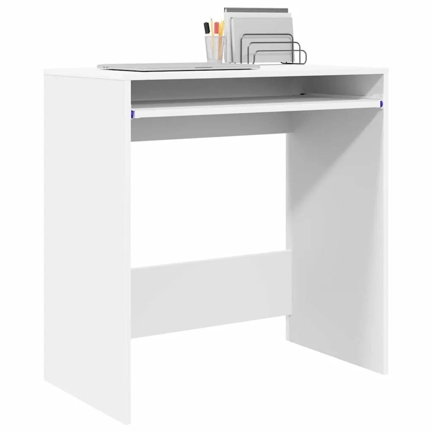vidaXL Tisch mit Regal Weiß 77,5 x 43 x 79 cm Holzwerkstoff 869514_3