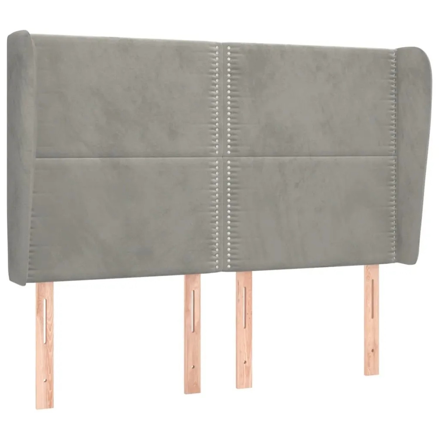 vidaXL Kopfteil mit Ohren Hellgrau 147x23x118/128 cm Samt 3117864