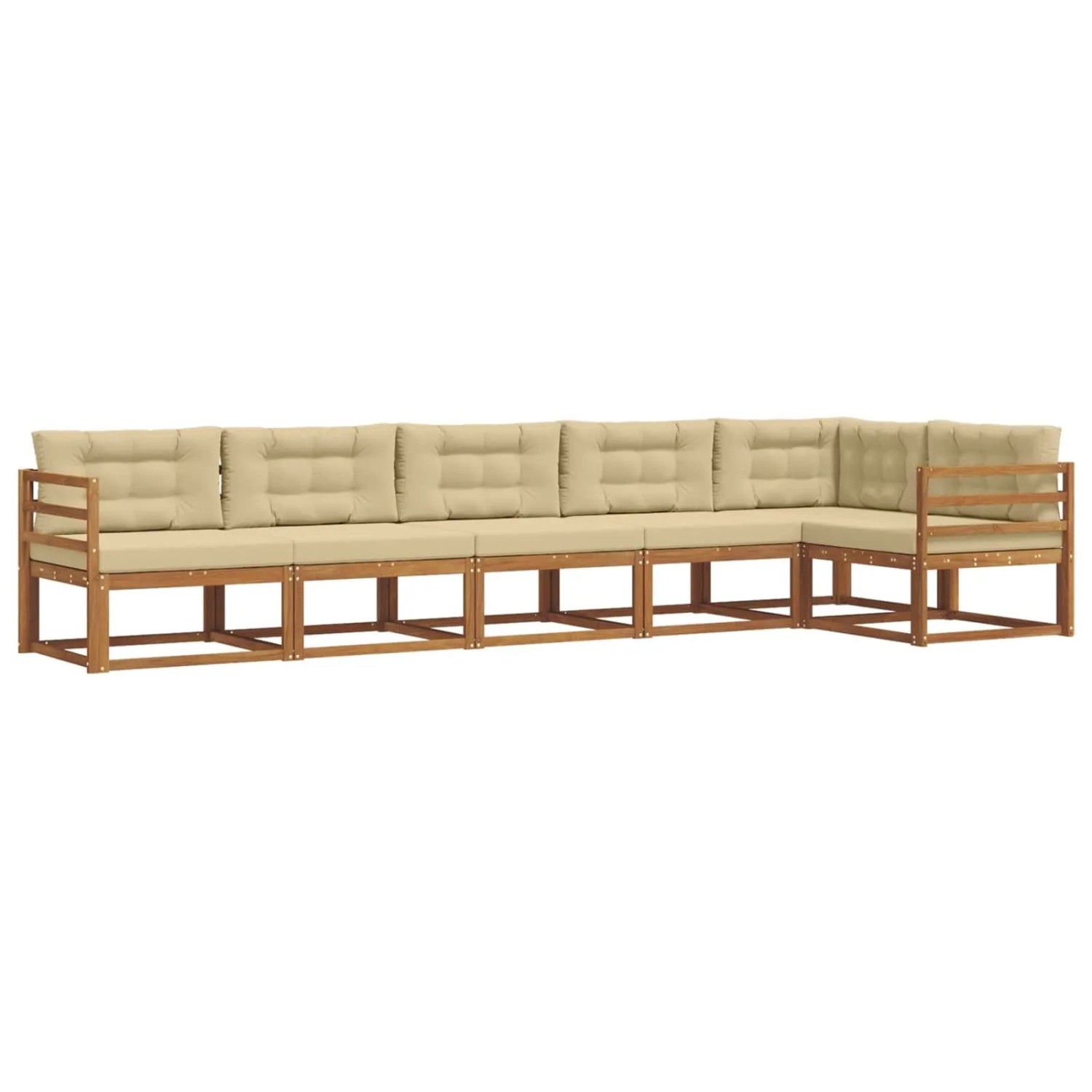 vidaXL Outdoor-Sofagarnitur mit Kissen 6-Tlg Natur und Beige 3367636