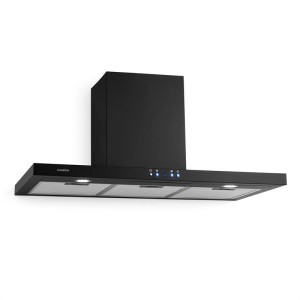 Klarstein Limelight Dunstabzugshaube, 90cm, Schwarz, Wandhaube mit LED-Beleuchtung.