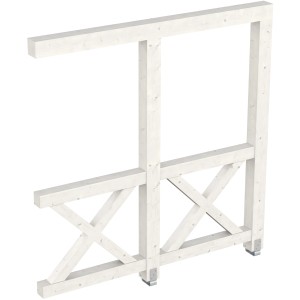 Skan Holz Seitenwand Andreaskreuz, 205x210 cm, Fichte weiß, Zubehör für Terrassenüberdachung.