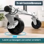 Detailaufnahme der Rollen mit Feststellbremsen des BigDean Kleiderständers.