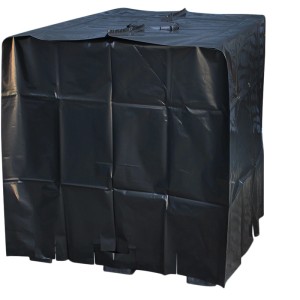Schwarze UV-Schutzfolie für 1000 l IBC Tank. Schützt vor Algenbildung und UV-Strahlung. Zubehör für Regentonnen.