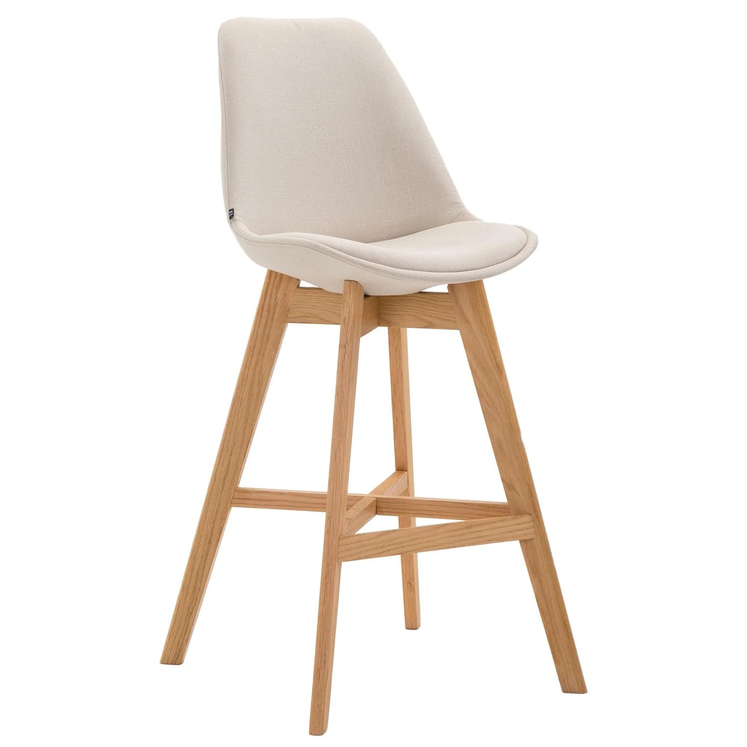 DELUKE Barhocker DUMIR Stoff Creme 48x56x112cm Barstuhl Mit Lehne Tresenhocker Tresenstuhl