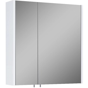 Maximus Spiegelschrank Cheese, 60 cm breit, mit zwei Spiegeltüren und weißem Korpus.