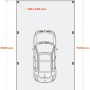 Draufsicht Camping-Carport Ralf: Maße 400x700cm, Pfosten 14x14cm, passend für Wohnmobil.