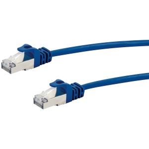 Blaues Schwaiger CAT8 Netzwerkkabel (S/FTP) 10 m mit Metallstecker für Computer & Multimedia.