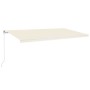 vidaXL Markise Manuell Einziehbar mit LED 600x300 cm Creme 3068962