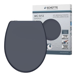 Schütte WC-Sitz Anthrazit Duroplast mit Absenkautomatik und Schnellverschluss.