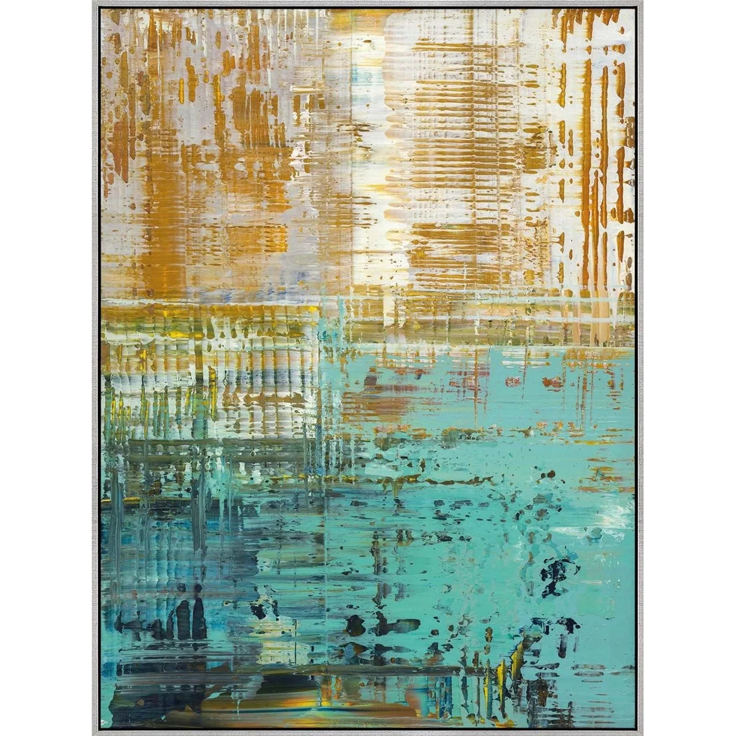 Art Universe Leinwandbild Türkisgold 90 x 120 cm